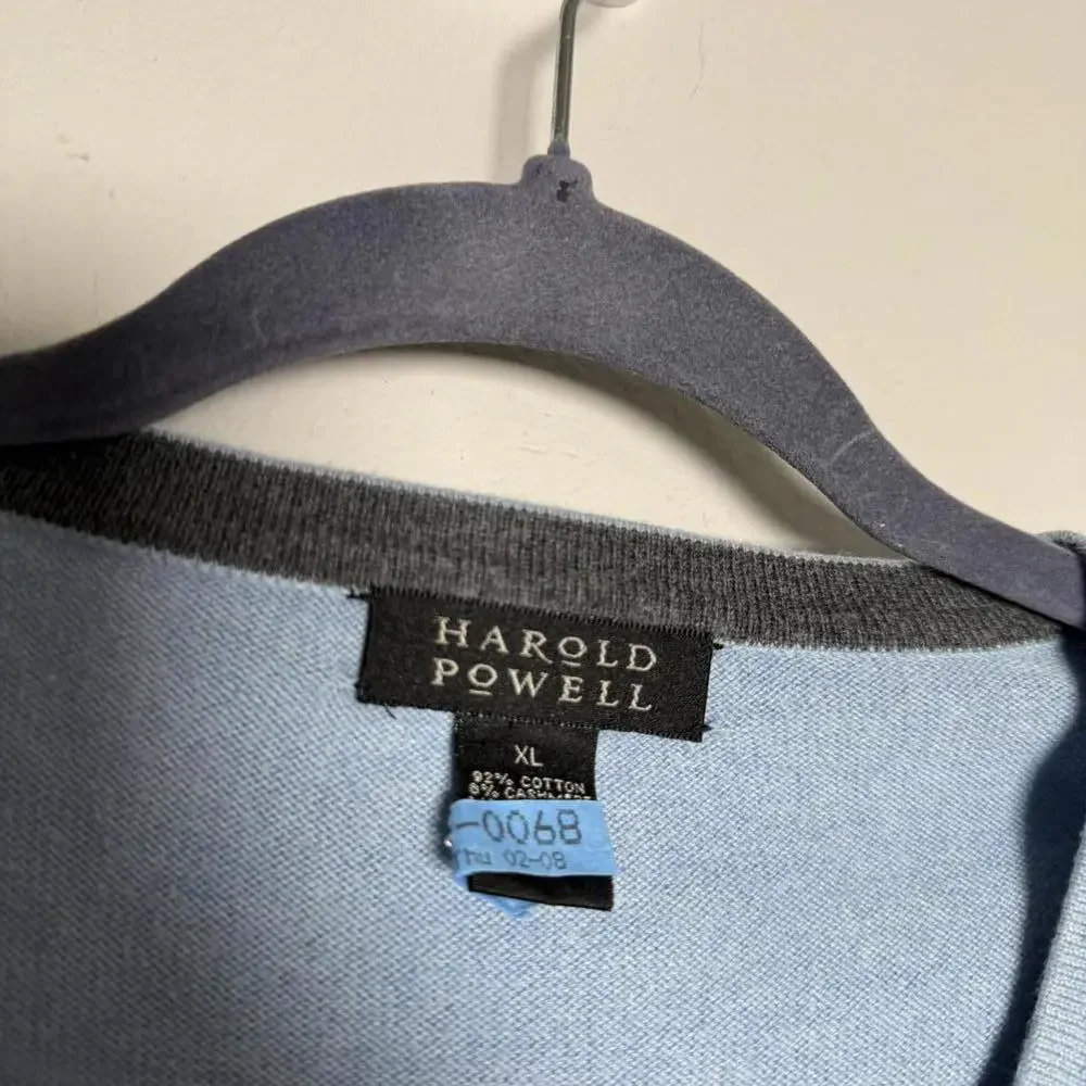 Men's Light Blue  V-Neck Soft knit‎ Sweater Vest